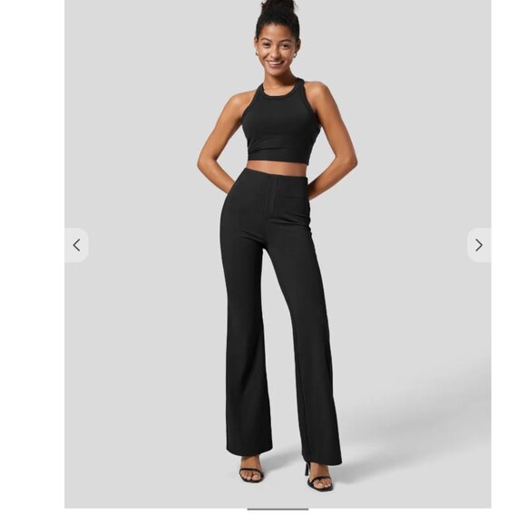 H&M Flared High Rise Black Pants - women's 6 - Picture 1 of 7